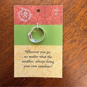 Silver Tone Mobius Inspirational Ring